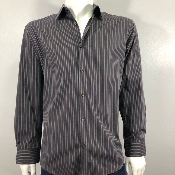 Calvin Klein Men’s Gray Striped Button Down Shirt. Make an offer! - Picture 1 of 5